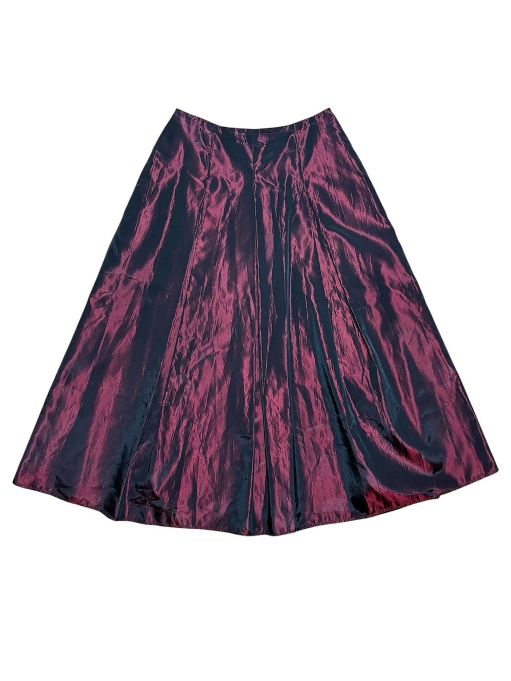 Caché Vintage Acetate Full Pleated Maxi Skirt In Burgundy Sz 8
